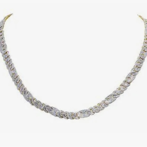 10K Yellow Gold Diamond 6MM Cuban Link Choker Chain Necklace 2.75Ct 21" - Picture 3 of 3